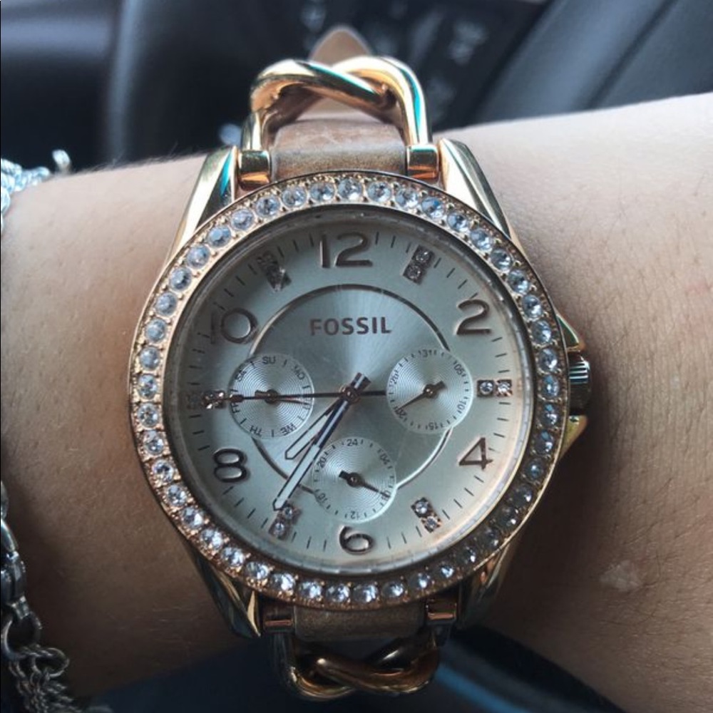 Rose Tone and Leather Watch